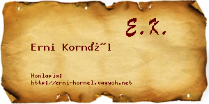 Erni Kornél névjegykártya